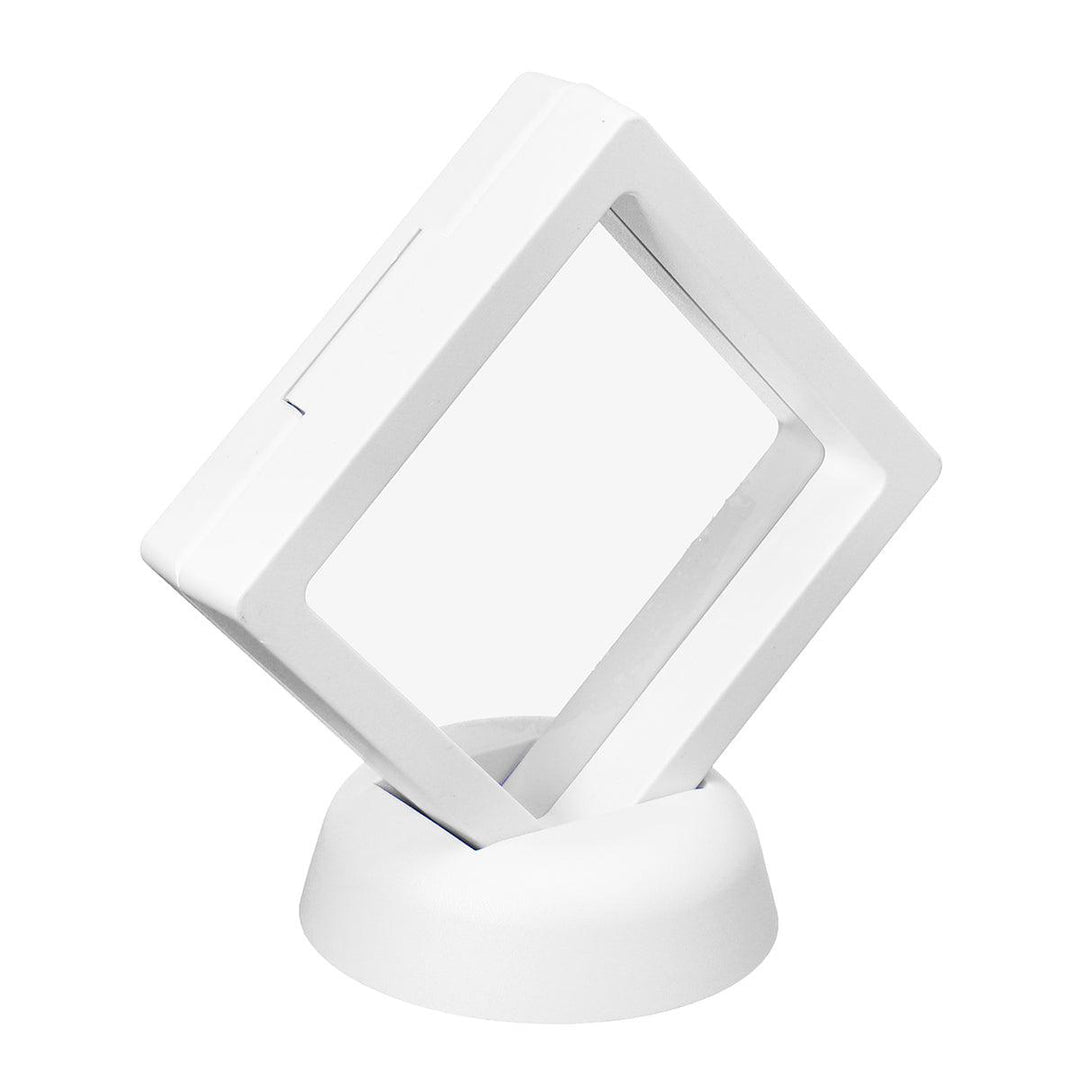 Square 3D Album Floating Frame Holder Coin Box Jewelry Box Display Showcase with Stand - MRSLM
