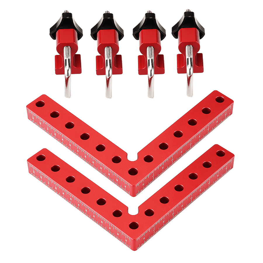 Drillpro 2 Set Woodworking Precision Clamping Square L-Shaped Auxiliary Fixture Splicing Board Positioning Panel Fixed Clip Carpenter Square Ruler Woodworking Tool - MRSLM