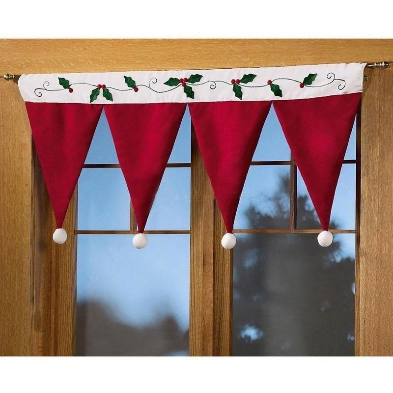 Christmas Party Home Decoration Santa Claus Hat Curtain Hanging Ornaments Toys Kids Children Gift - MRSLM