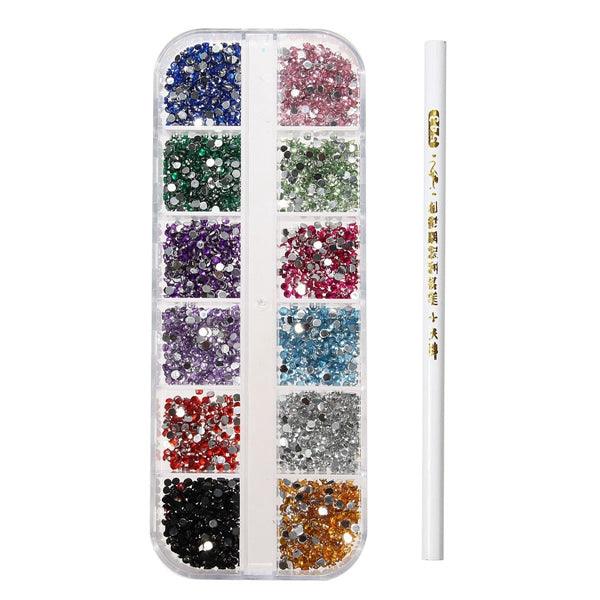 3D Round Glitter Rhinestone Bead Wax Picker Pencil Diamant Gems Manicure Nail Art Tool - MRSLM