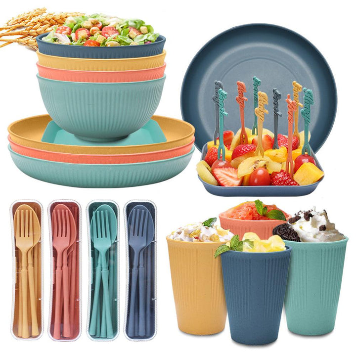 Wheat Straw Tableware Set For Home Meals - MRSLM