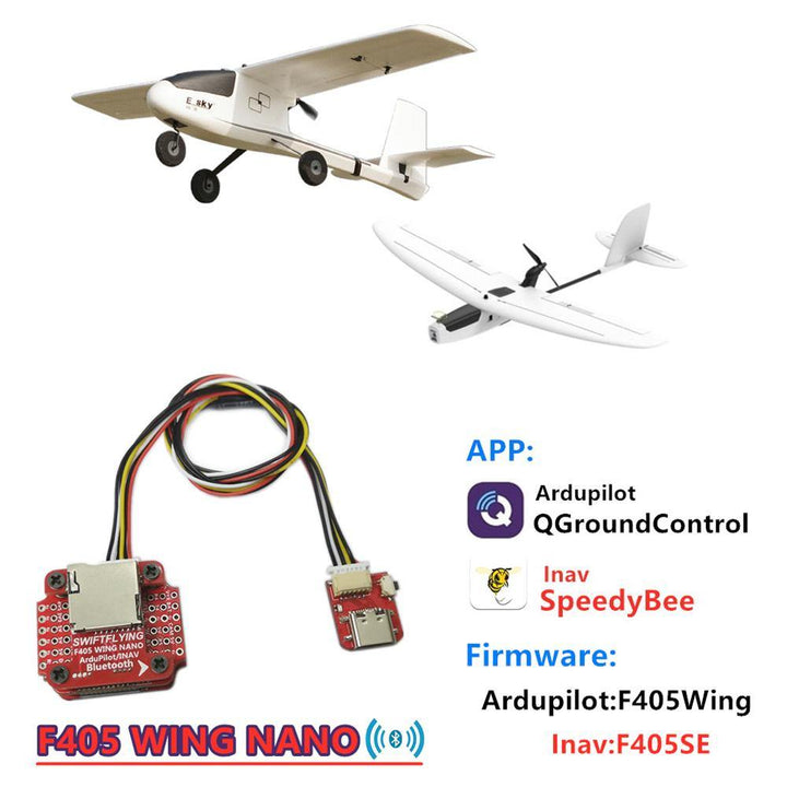 Racerstar F405 WING NANO 168MHz STM32F405 ArduPilot/INAV Super Bluetooth Flight Controller Support Speedy Bee & QGroundControl for RC Airplane FPV Racing Drone - MRSLM