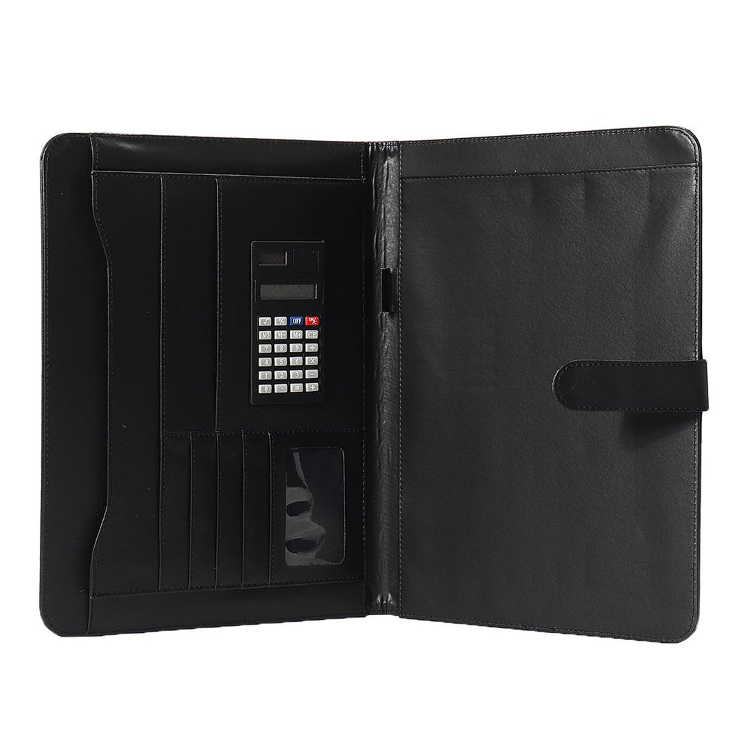 A4 Conference File Folder Soft Leather Portfolio Organiser with Calculator Travel Journal Daily Plan Business Supplies - MRSLM