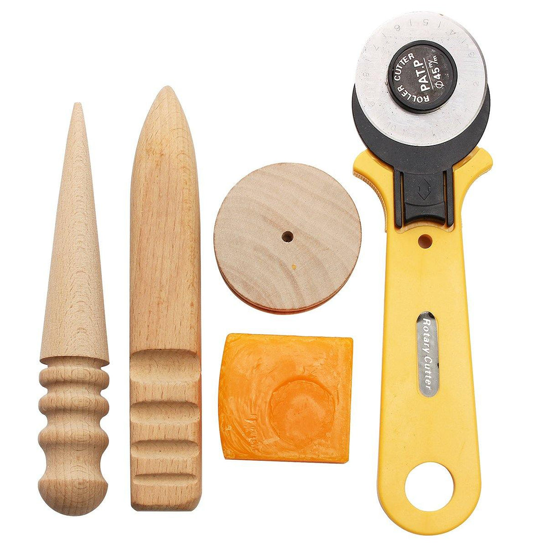 37Pcs Leather Craft Tool Kit Hand Sewing Stitching Punch Saddle Carving Work - MRSLM