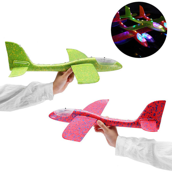 48cm 19'' Hand Launch Throwing Aircraft Airplane DIY Inertial EPP Plane Toy With LED Light - MRSLM
