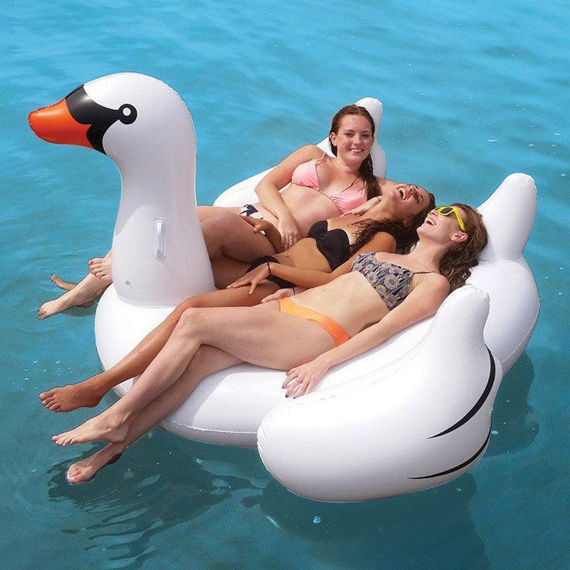 New Inflatable Swan Water Mount Floating Row Swimming Ring Artifact - MRSLM