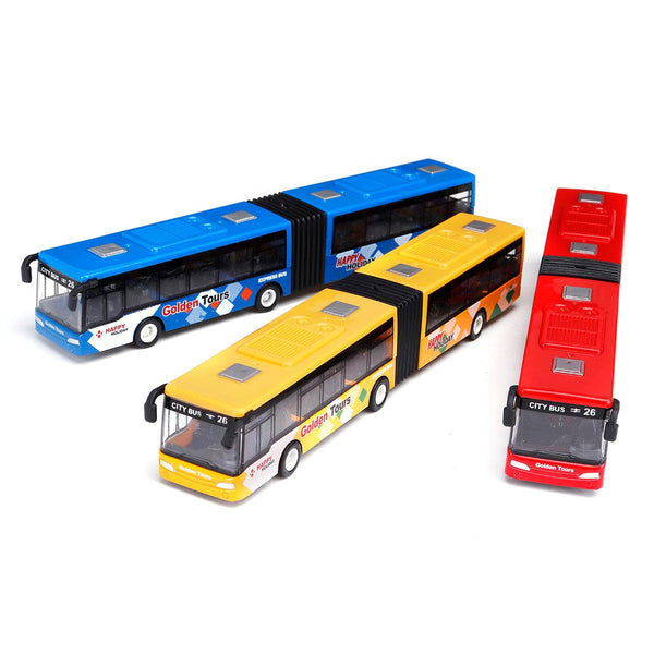 Blue/Red/Green 1:64 18cm Baby Pull Back Shuttle Bus Diecast Model Vehicle Kids Toy - MRSLM