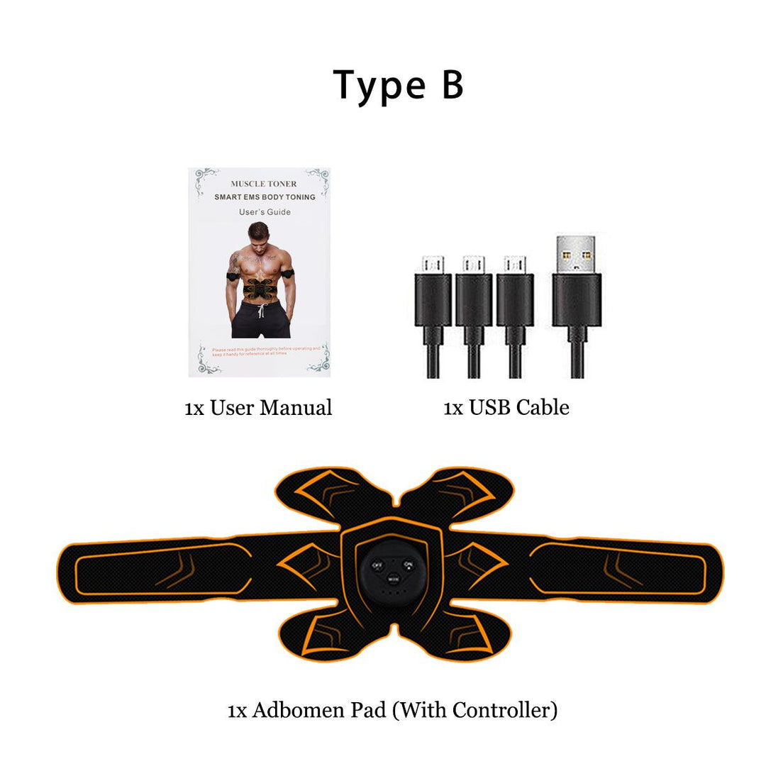 ABS Stimulator EMS USB Rechargeable Muscle Trainer Toner - MRSLM