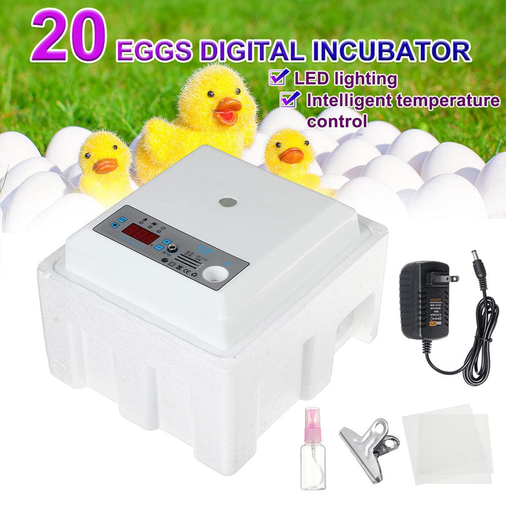 20/50 Egg Incubator Digital Automatic Turning Temperature Control Chicken Hatcher - MRSLM