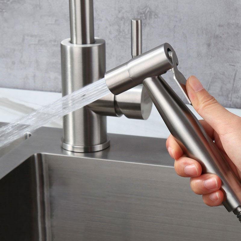 Stainless Steel Handheld Douche Bidet Sprayer Shower Head Toilet Adapter - MRSLM