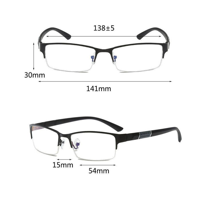 Reading Glasses Men Women Half-frame Diopter Glasses Business Male Presbyopic Eyeglasses Lentes De Lectura Mujer - MRSLM