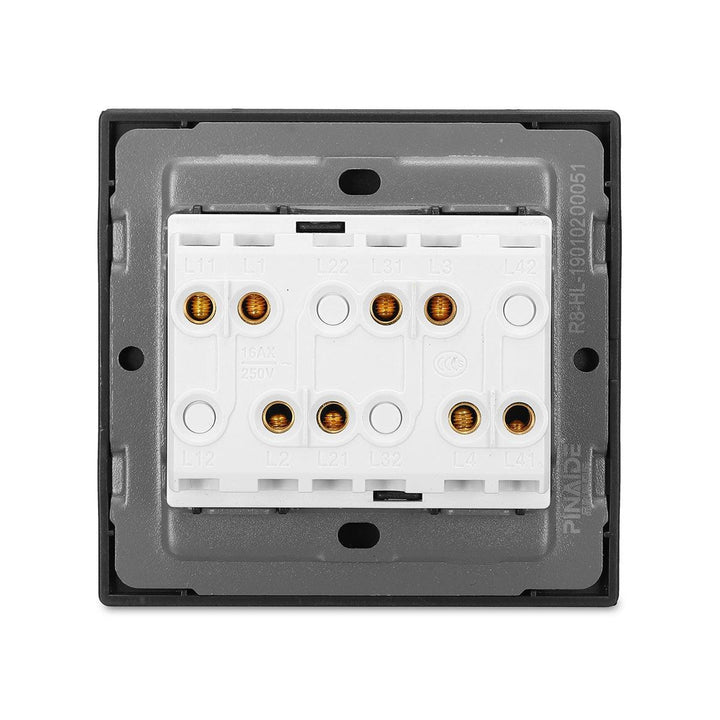 1/2/3/4Gang Wall Touch Switch Tempered Glass Panel LED Light Free Click Switch Control - MRSLM