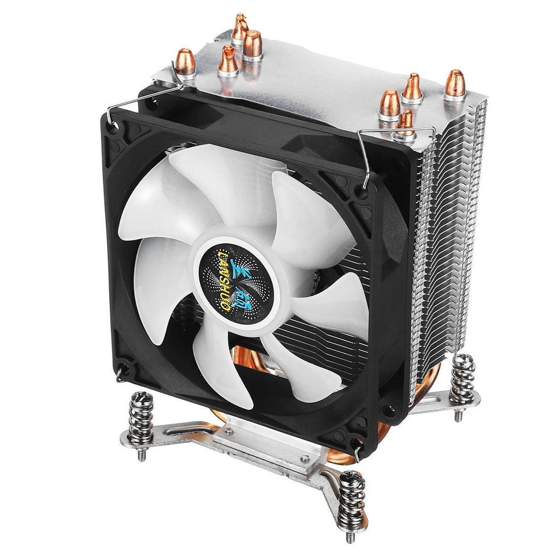 3Pin 1 Fans 4 Heatpipes Colorful Backlit CPU Cooling Fan Cooler Heatsink for Intel LGA 775/1150/1151/1155/1156/1366 - MRSLM