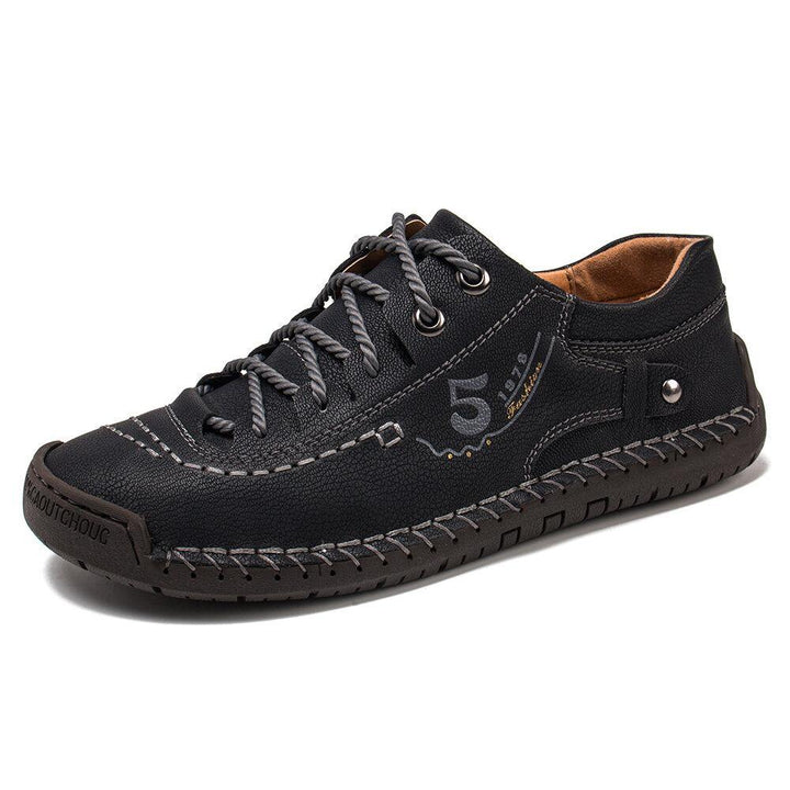 Menico Men Microfiber Leather Hand Stitching Comfy Soft Sole Casual Shoes - MRSLM