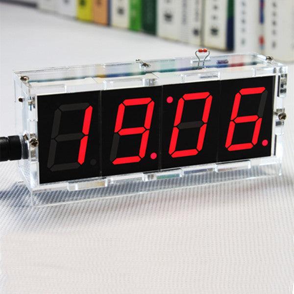 Geekcreit DIY 4 Digit LED Electronic Clock Kit Temperature Light Control Version - MRSLM