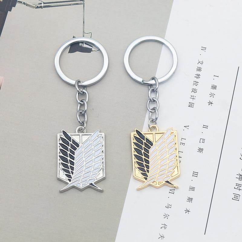 Attack On Titan Keychain Shingeki No Kyojin Anime Cosplay Wings of Liberty Key Chain Rings For Motorcycle Car Keys Gifts llavero - MRSLM