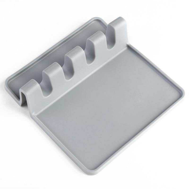 Silicone Spatula Holder Storage Rack Spoon Rest Tableware Holder Draining Rack Mat Organizer Heat Resistant Kitchen Cooking Tool - MRSLM