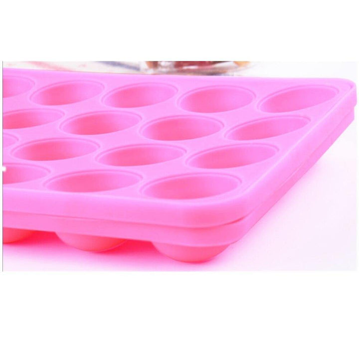 1PC 12/20 Holes Chocolate Ball Cupcake Cookie Candy Maker DIY Baking Tool Silicone Pop Lollipop Mold Stick Tray Cake Mould - MRSLM