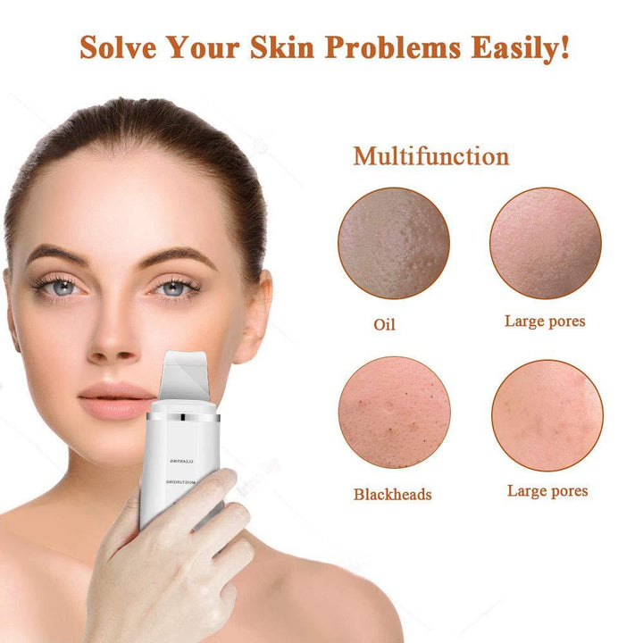 HailiCare Skin Scrubber Ultrasonic Face Cleanser Pore Cleanser Extractor Facial Spatula Skin Exfoliator Spa Vibration Massager - MRSLM