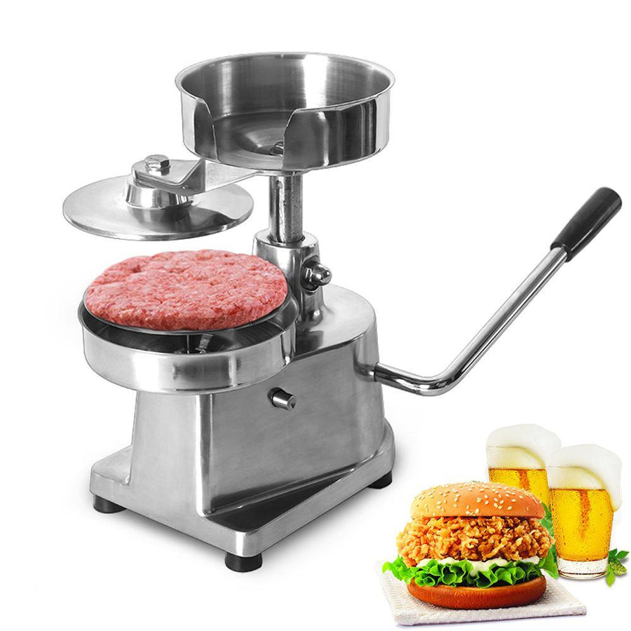 Hamburger Burger Meat Press Machine 130mm Diameter Aluminum Alloy Hamburger Patty Maker with 500 pcs patty paper - MRSLM