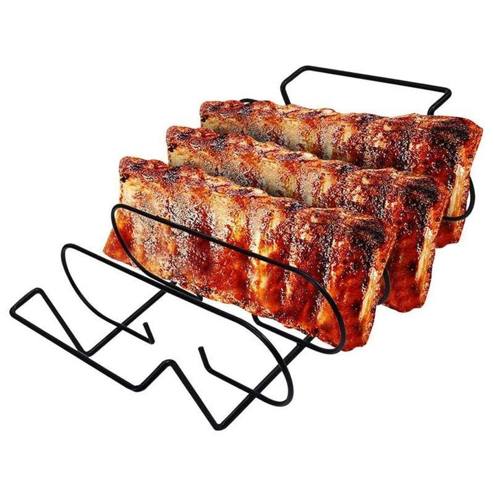 Rib Racks BBQ Rib Rack for Gas Smoker or Charcoal Grill - Non Stick Standing Rib Rack for Grilling & Barbecue - MRSLM