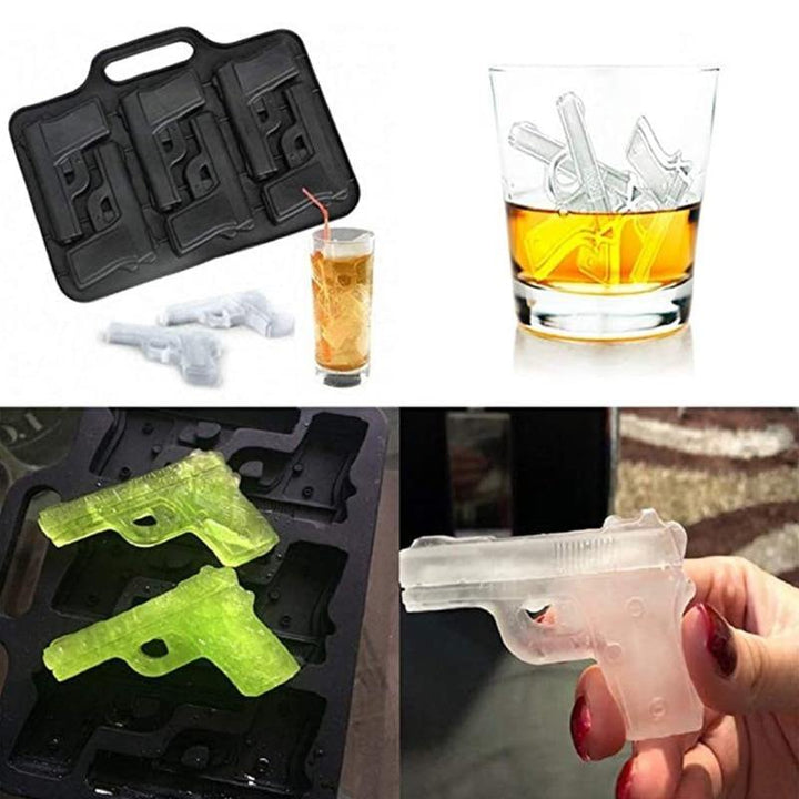 Ice Cube Maker DIY Creative Silica Gel Gun Bullet Skull Shape Tray Mold Home Bar Party Cool Whiskey Wine Ice Cream Bar Tool - MRSLM