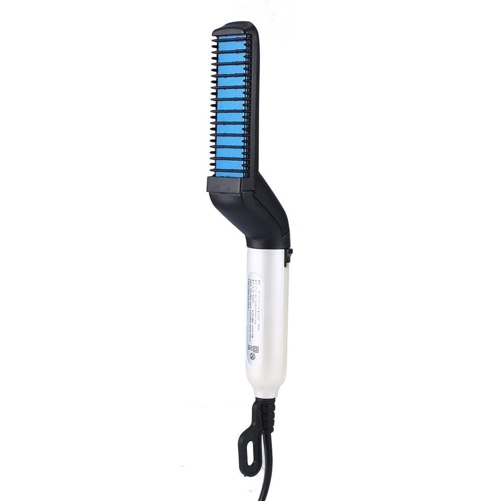 Multifunctional Hair Comb Brush Quick Beard Straightener Men's Hair Straightening Flat Iron Heated Hair Comb Show Cap Styler - MRSLM