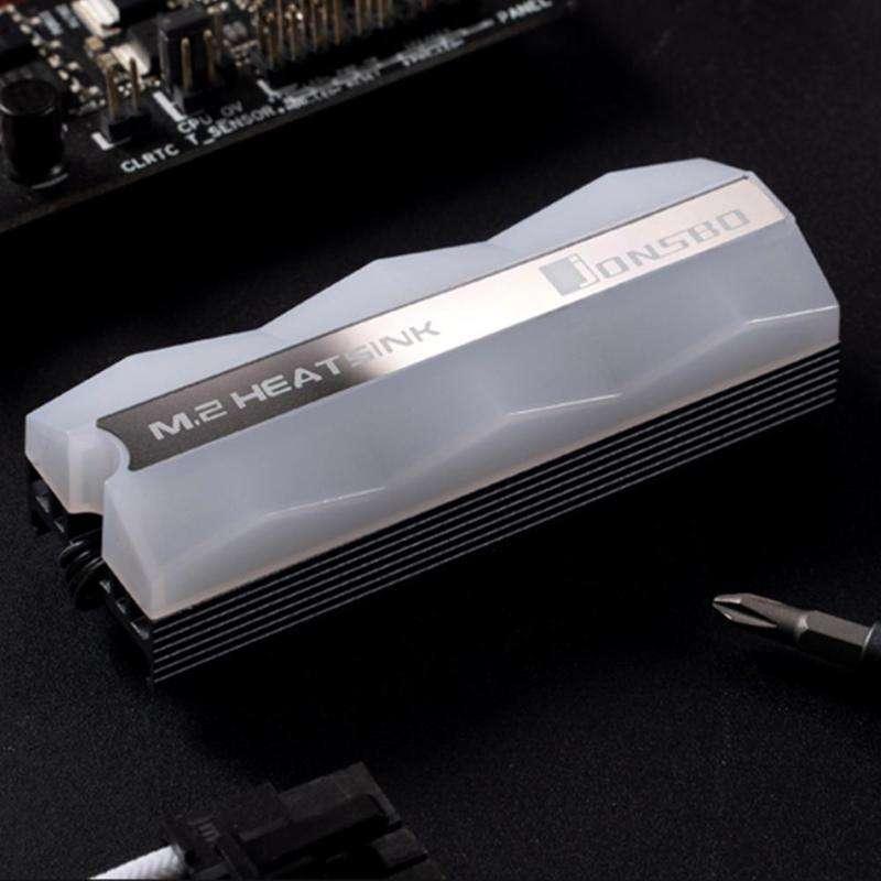 Jonsbo M.2-2 ARGB Lighting M.2 SSD Heatsink 5V 3Pin Solid State Hard Disk Cooler Radiator Heat Thermal Dissipation Cooling Pad - MRSLM