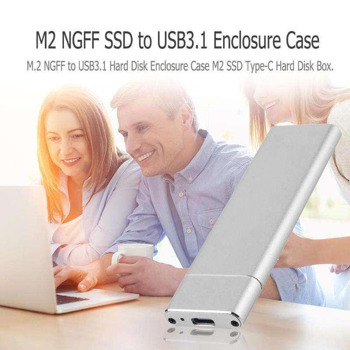 USB 3.1 to M.2 NGFF SSD Mobile Hard Disk Box Adapter Card External Enclosure Case for m2 SATA SSD USB 3.1 2230/2242/2260/2280 - MRSLM