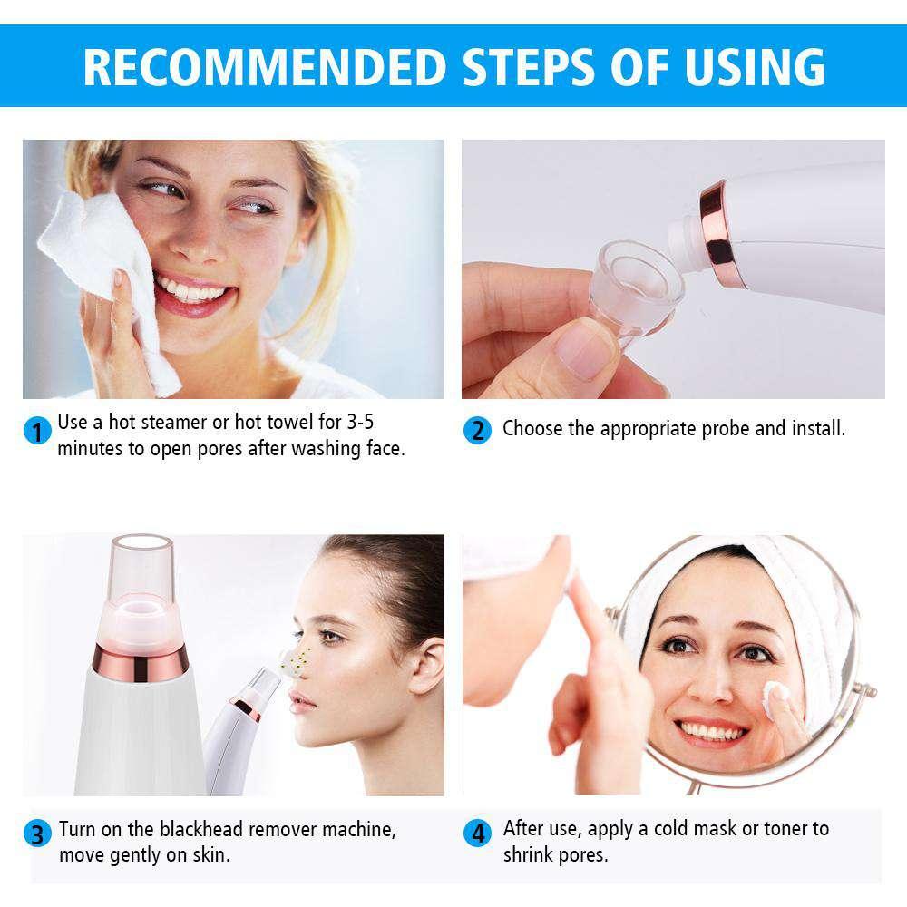 Blackhead Remover Nose T Zone Pore Vacuum Acne Pimple Removal Vacuum Suction Tool Facial Diamond Dermabrasion Machine Face Clean - MRSLM