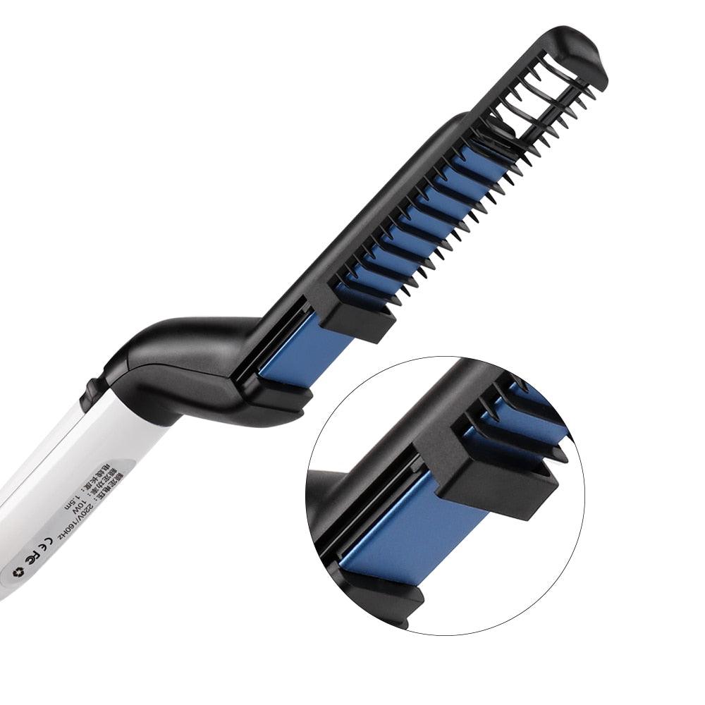 VIP Dropshipping Men Quick Beard Straightener Styler Comb Multifunctional Hair Curler Show Cap Tool Electric Heating Hair Brush - MRSLM