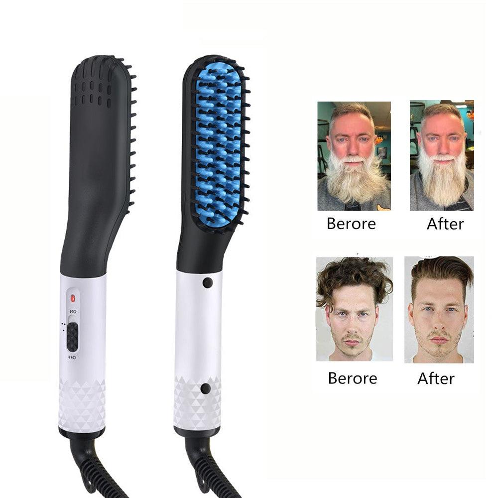 2.0 Beard Hair Straightener Hairdressing Comb Electric Hair Straightening Flat Iron Men's Beard Hair Styling Heating Comb - MRSLM