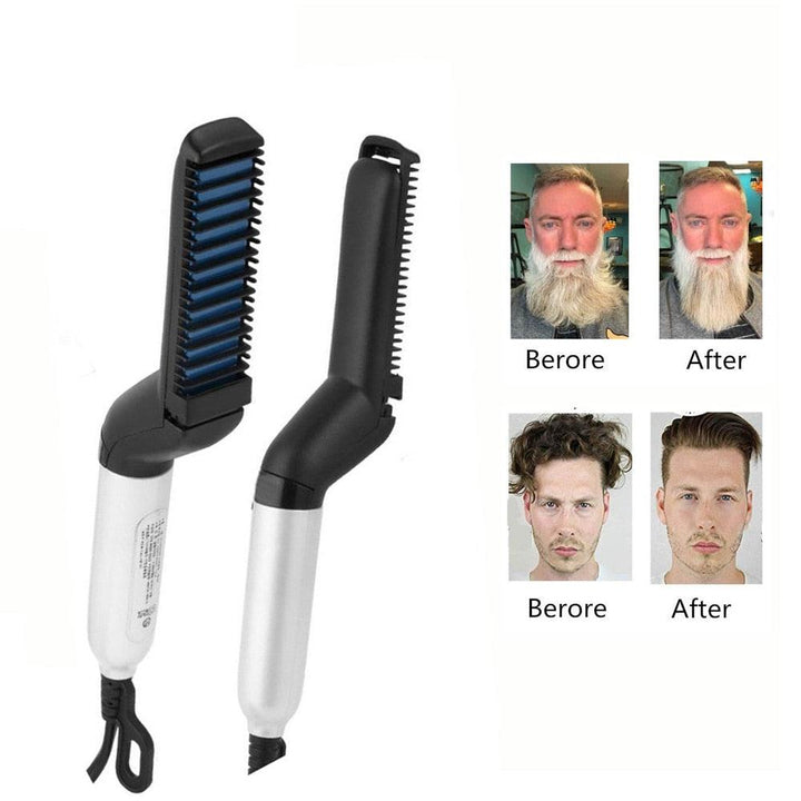 NEW Beard Straightener Multifunctional Hair Comb Brush Electric Quick Heating Hair Straightening Iron Hair Styling Comb For Men - MRSLM