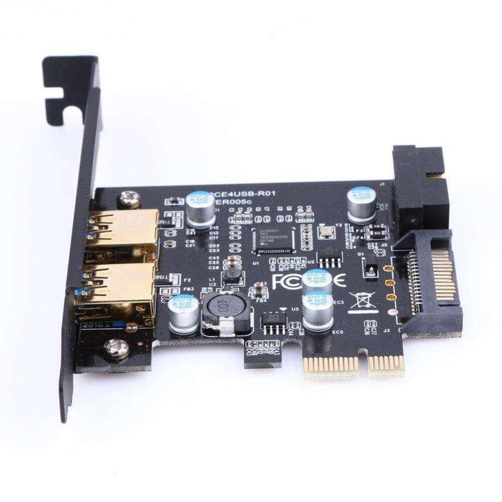 Super Speed USB 3.0 PCI-E 2 Port PCI Express Expansion Card 19-Pin Power Connector for Desktops PC - MRSLM