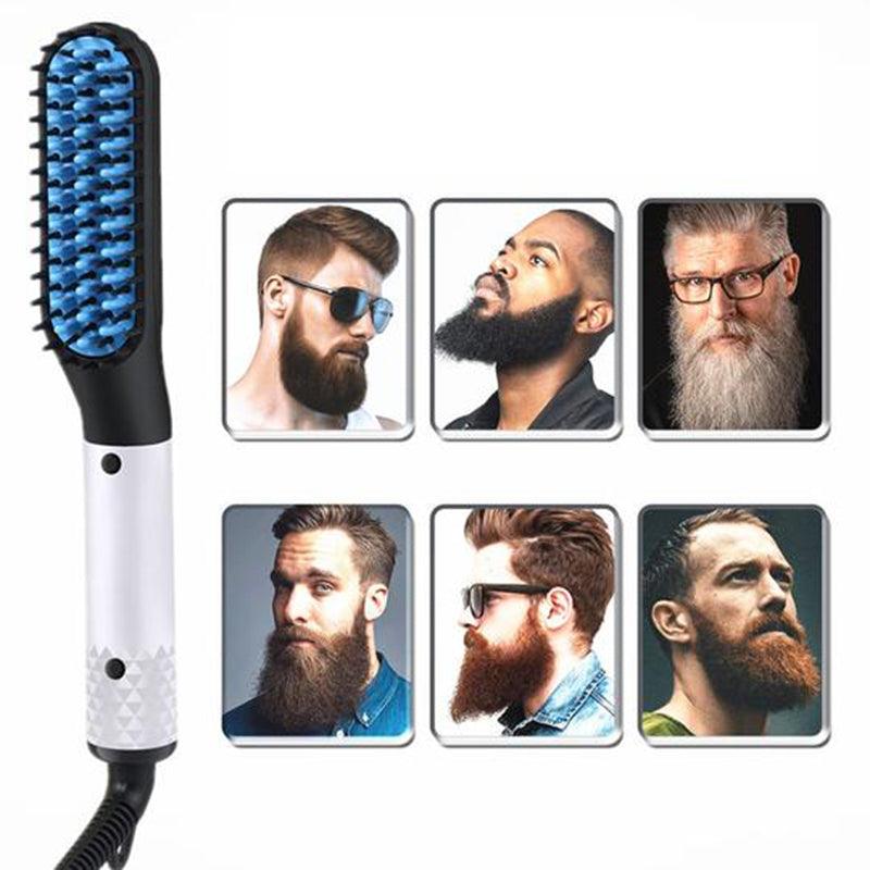 2.0 Beard Hair Straightener Hairdressing Comb Electric Hair Straightening Flat Iron Men's Beard Hair Styling Heating Comb - MRSLM