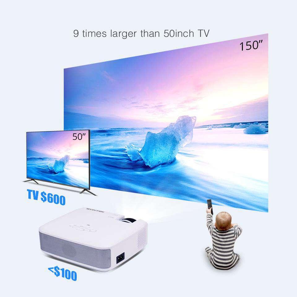 BYINTEK C520 Mini HD Projector(Optional Android 10 TV Box),150inch Home Theater,Portable LED Proyector for Phone 1080P 3D 4K - MRSLM