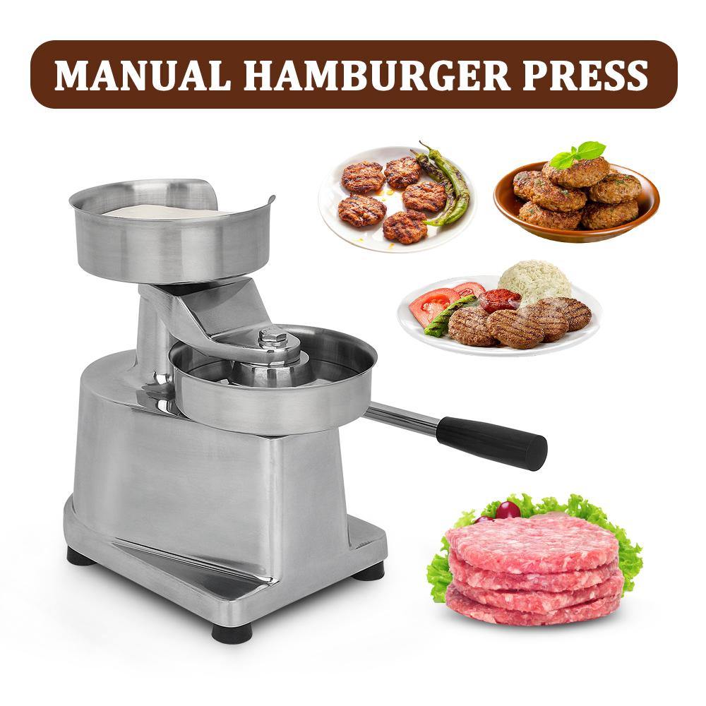 Hamburger Burger Meat Press Machine 130mm Diameter Aluminum Alloy Hamburger Patty Maker with 500 pcs patty paper - MRSLM