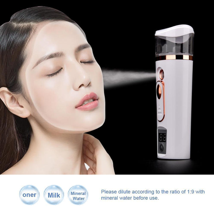 Ultrasonic Nano Facial Mister Face Nebulizer Cooler Skin Moisture Tester Analyzer Moisturizing Beauty Sprayer Skin Care Tool - MRSLM