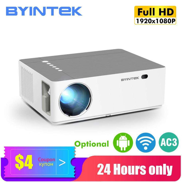 BYINTEK K20 Full HD 4K Projector,1920x1080P,Android Wifi Proyector,LED Video Beamer for Smartphone 3D 300inch Home Cinema - MRSLM