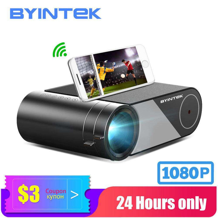 BYINTEK Mini Projector K9 ,1280x720P,Portable Video Beamer; LED Proyector for 1080P 3D 4K Cinema(Option Multi-Screen For Iphone - MRSLM