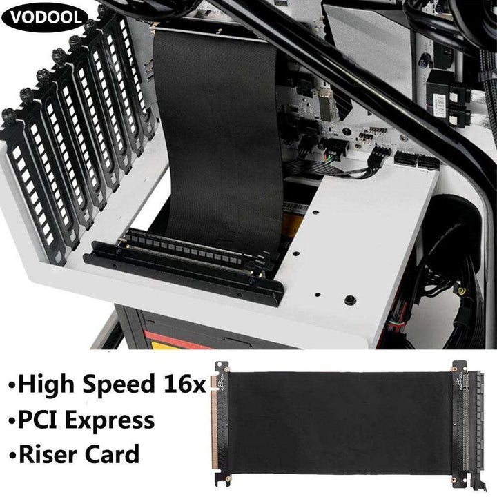 VODOOL High Speed 16x PC Graphics Cards PCI-e3.0 Connector Cable PCI Express Riser Card Graphics Cards Connector Cable L type - MRSLM