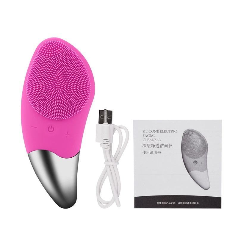 Hot wireless charge Electric Face washing Cleaning Massage Brush Waterproof bamboo charcoal Silicone Facial Cleansing Devices - MRSLM