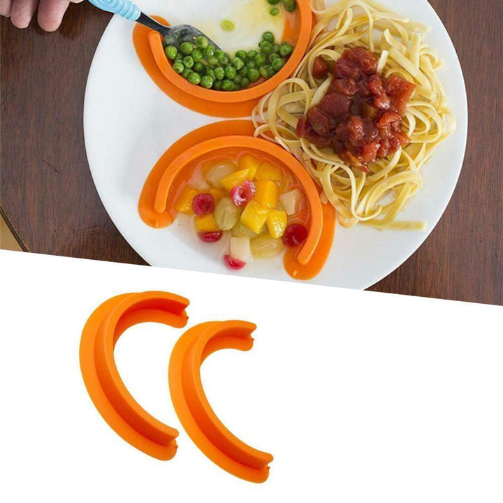 2Pcs Food Separator Food Grade Safe Silicone Food Cubby Plate Divider for Baby - MRSLM