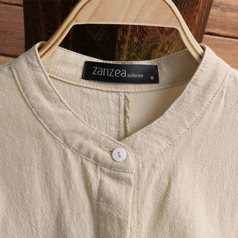 Linen Shirt Style Dress for Women
