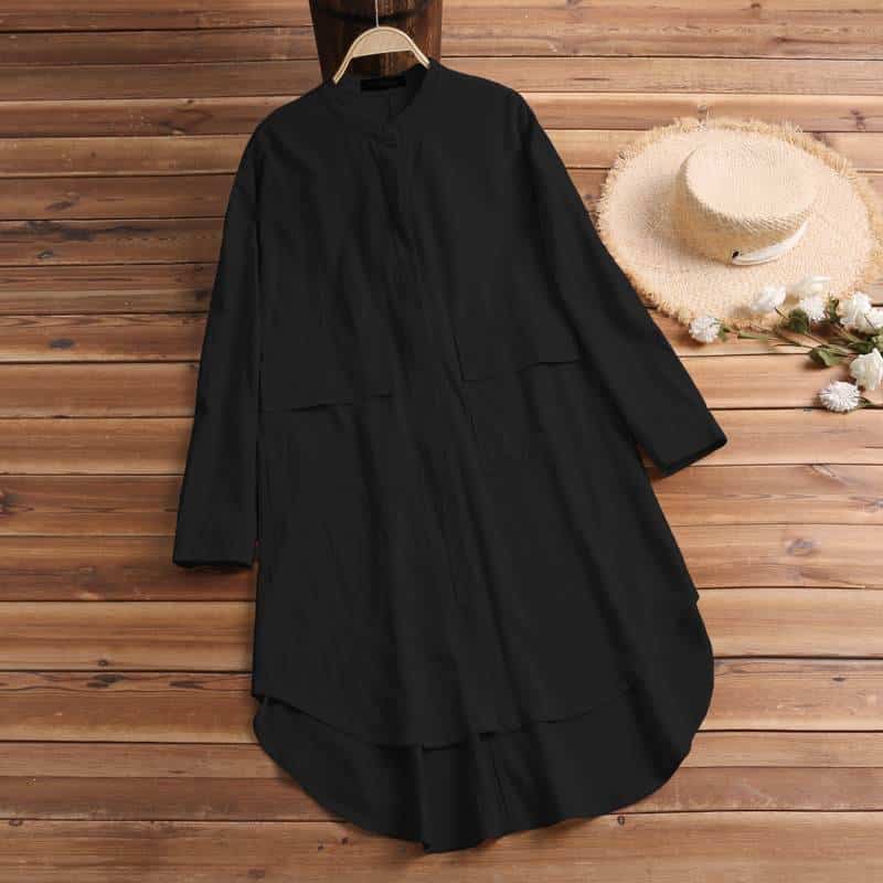 Linen Shirt Style Dress for Women