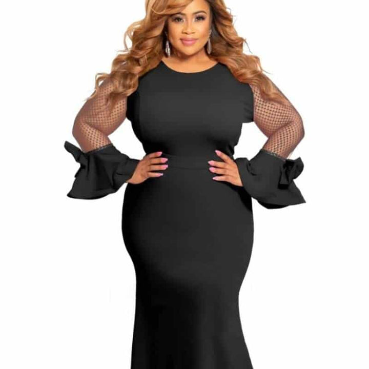 Long Sleeve Plus Size Dress