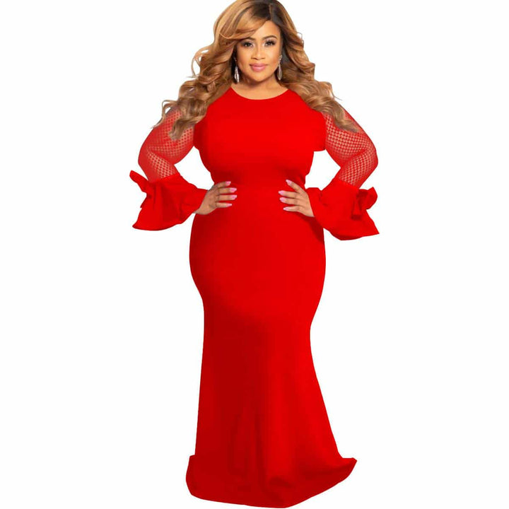 Long Sleeve Plus Size Dress