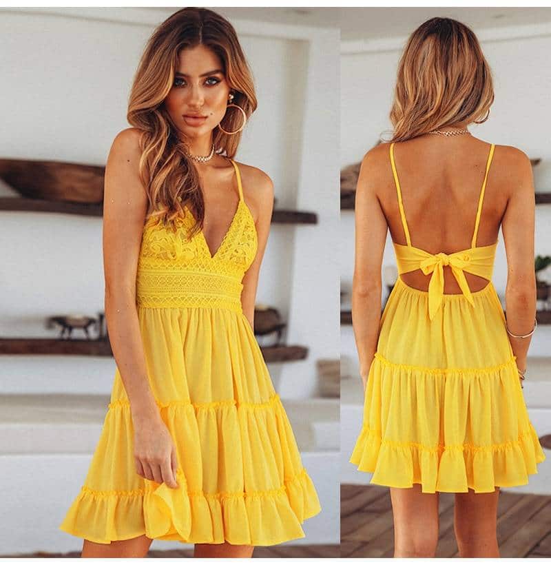 Midsummer Women's Lace Backless Dress