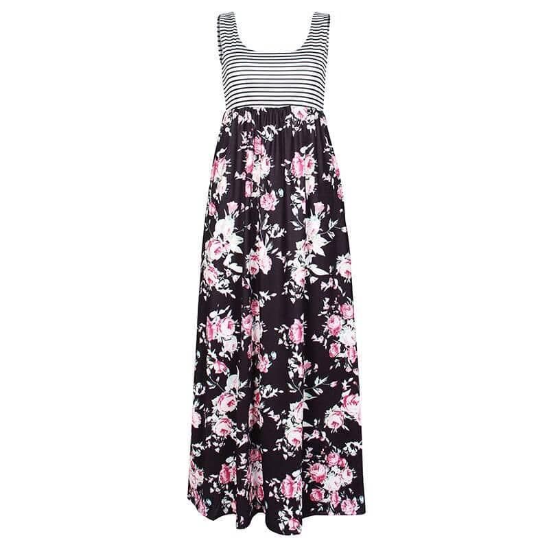Romantic Bohemian Summer Long Floral Women’s Dress