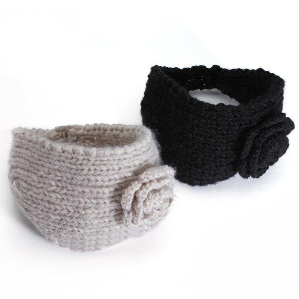 Flower Hand Knit Crochet Head Wrap Ear Warmer Headbrand Headwear - MRSLM